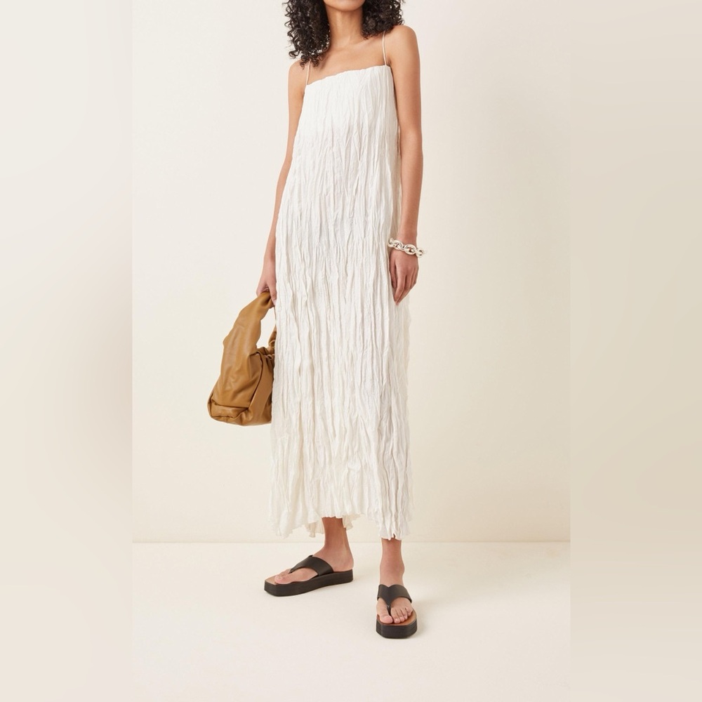 Toteme silk crinkle dress in white, size 34/XS but fits a small